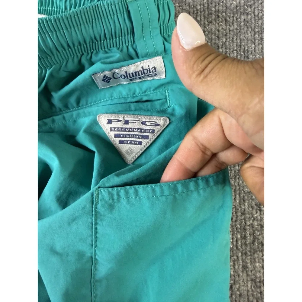 Columbia PFG Omni-Shade Mens Swim Trunks Shorts Teal Green‎ Size M Mesh Lined